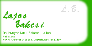 lajos bakcsi business card